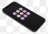 Phone screen png sticker, gradient design, transparent background