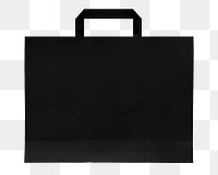 Png black shopping bag sticker, transparent background
