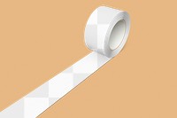 Rolled tape png mockup, yellow design, transparent design