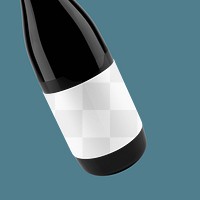 Wine label png mockup, editable bottle, transparent design