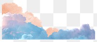 Cloud sky png border, transparent background