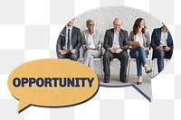 Opportunity png speech bubble, human resources image on transparent background