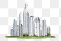Aesthetic cityscape png sticker, transparent background