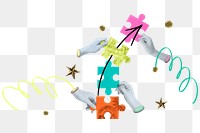 Business teamwork png sticker, remixed media, transparent background