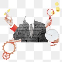 Business management manager png sticker, remixed media, transparent background