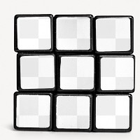 Puzzle cube png mockup, transparent design 