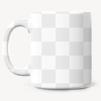 Ceramic mug png mockup, transparent product design