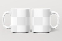 Ceramic mugs png mockup, transparent product design