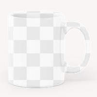 Ceramic mug png mockup, transparent product design