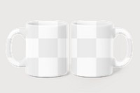 Ceramic mugs png mockup, transparent product design