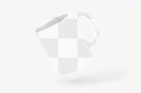 Ceramic mug png mockup, transparent product design