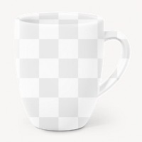 Ceramic coffee png mug mockup, transparent design