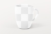 Ceramic coffee png mug mockup, transparent design