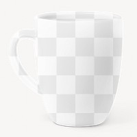 Ceramic coffee png mug mockup, transparent design