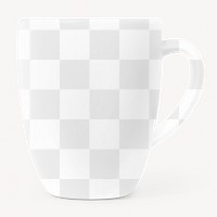 Ceramic coffee png mug mockup, transparent design