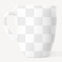 Ceramic coffee png mug mockup, transparent design