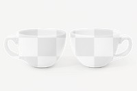 Coffee cups png mockup, transparent product design