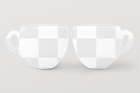 Espresso cups png mockup, transparent product design