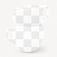 Espresso cups png mockup, transparent product design