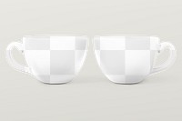 Coffee cups png mockup, transparent product design