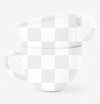 Coffee cups png mockup, transparent product design