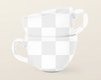 Coffee cups png mockup, transparent product design