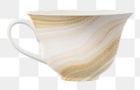 Marble tea cup png sticker, transparent background