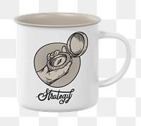 Vintage camping mug png sticker, transparent background