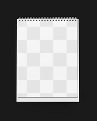 Desk calendar png mockup, black transparent design