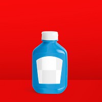 Ketchup label png bottle mockup, transparent design