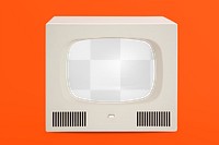 Retro TV screen png mockup, transparent desgin