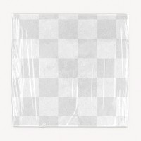 Plastic poster png mockup, square frame, transparent design