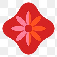 Geometric flower png sticker, transparent background