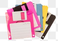 Colorful floppy disks png sticker, transparent background