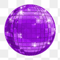 3D disco ball png sticker, party decorations