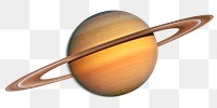 Saturn png sticker, realistic graphic, transparent background