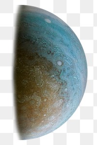 Half Jupiter png sticker, planet surface, transparent background