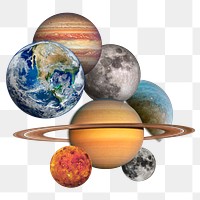 Solar system png sticker, remixed media, transparent background