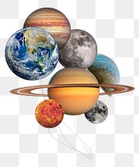 Solar system png sticker, remixed media, transparent background