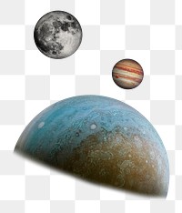 Space planets png sticker, solar system, transparent background