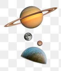 Space planets png sticker, solar system, transparent background