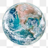 Planet earth png sticker, realistic design, transparent background