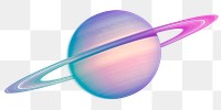 Colorful Saturn png sticker, transparent background