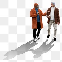 Senior men png sticker, transparent background