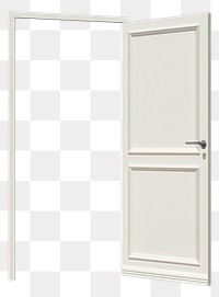 Open door png sticker, white design, transparent background