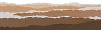 Png ripped paper border, brown design, transparent background