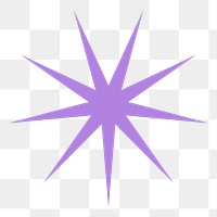 Starburst png sticker, purple design, transparent background