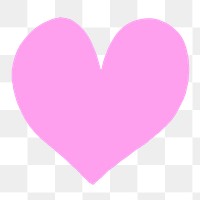 Png cute heart sticker, pink design, transparent background