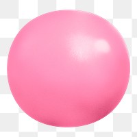 3D ball png pink round sticker, shape collage element, transparent background