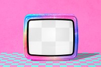 Retro television screen png mockup, transparent design